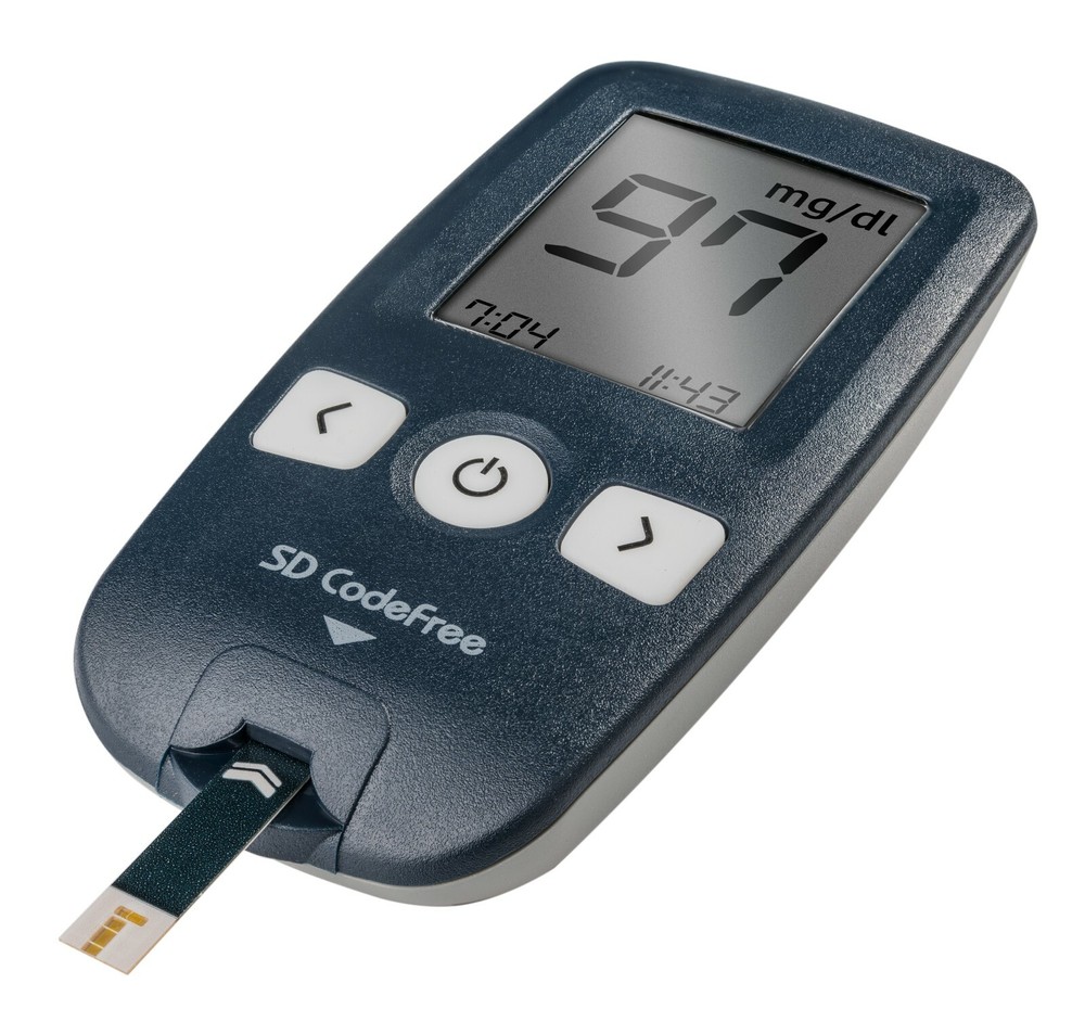 CodeFree Blood Glucose Meter with Test Strips Set + Blood Lancets + Bag