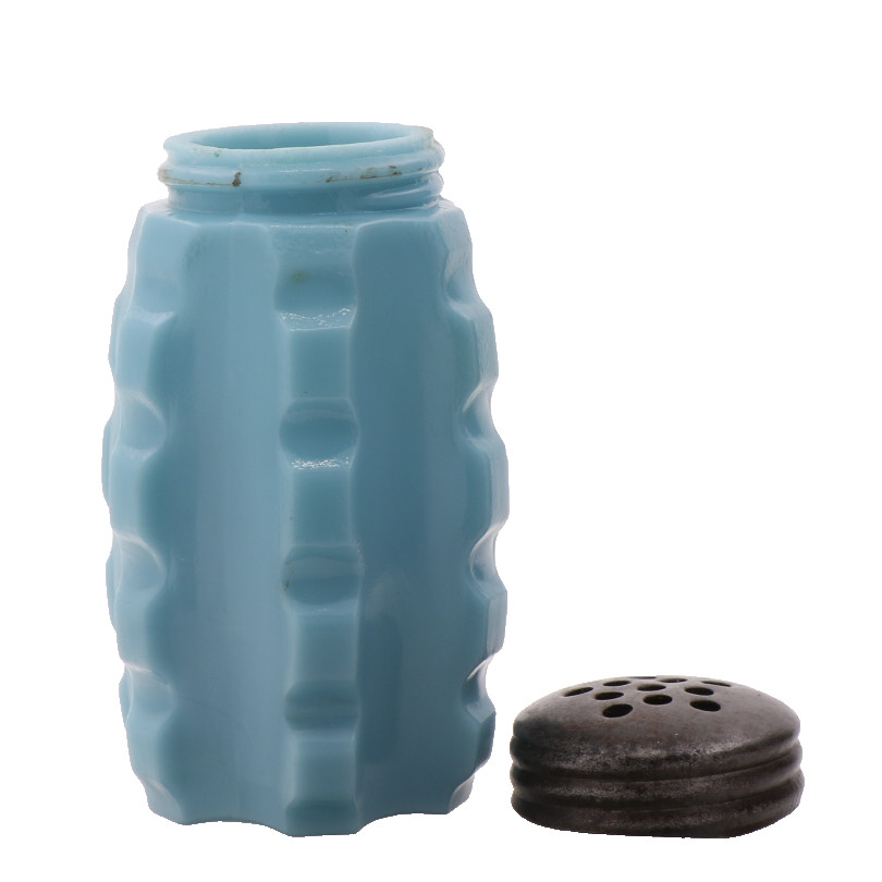 Victorian Era EAPG Unknown Maker Broken Column Single Blue Glass Salt Shaker 3"