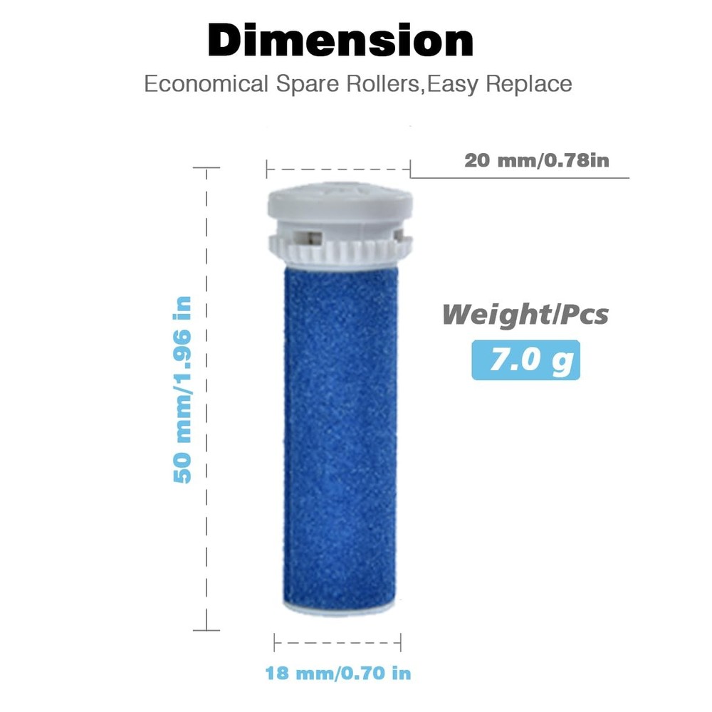 6 Pack Blue Extra Coarse Replacement Roller Refills 1 Count (Pack of 6),