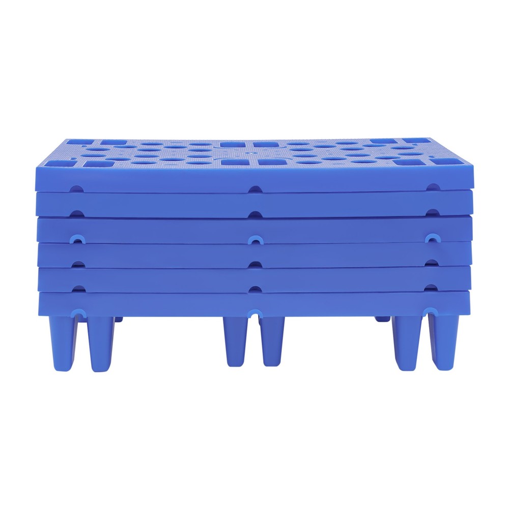6-Pack Plastic Pallets 20x12x4in, 330lb Capacity Moisture Proof Stackable Pads~~