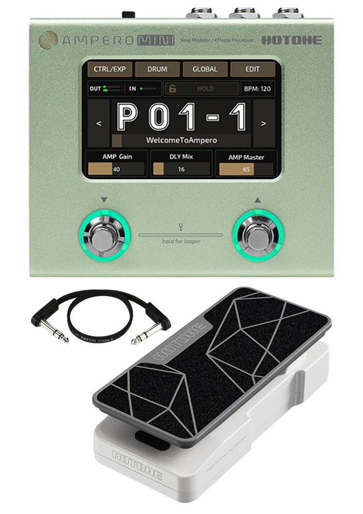Hotone Ampero Mini Amp Modeler/Effects Processor with Expression Pedal - Matcha