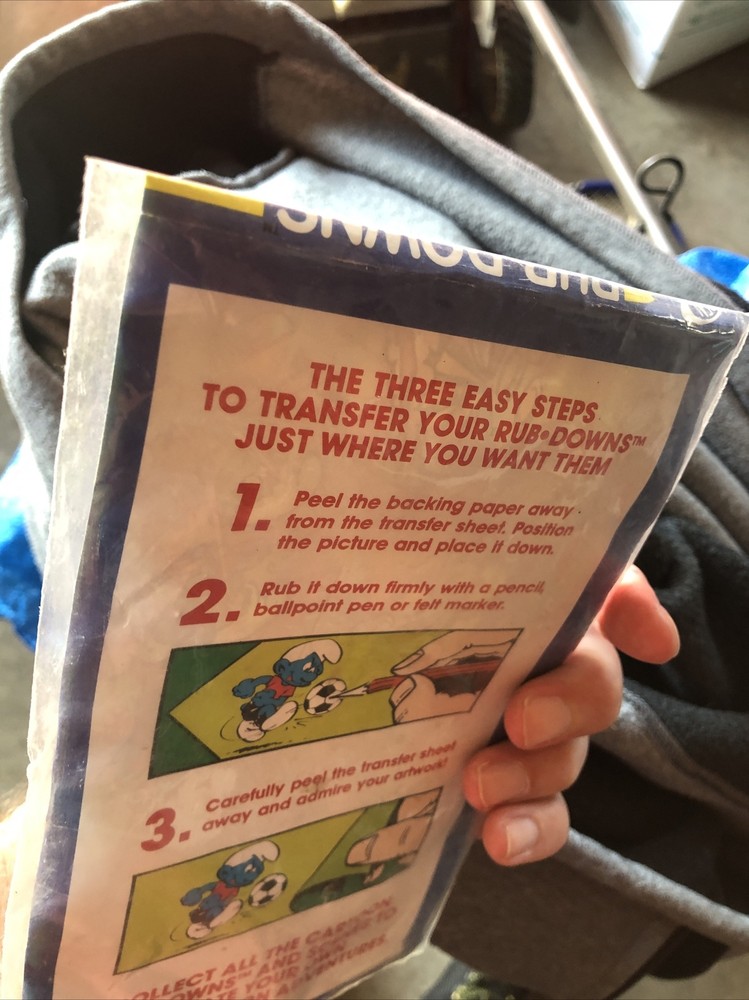 Vintage ideal smurf rub downs 1981
