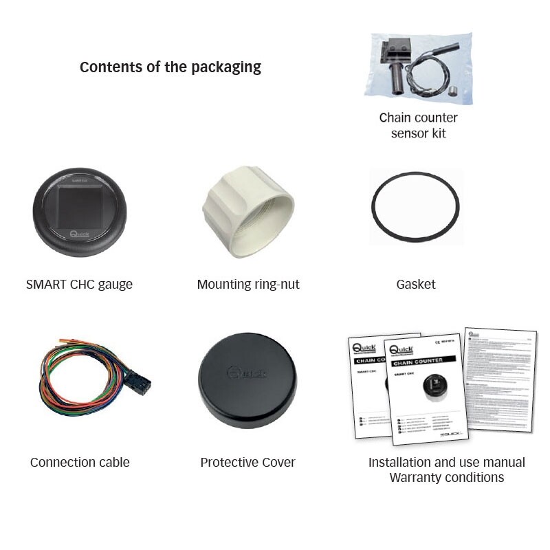 Quick SMART CHC chain counter for windlass with magnetic sensor