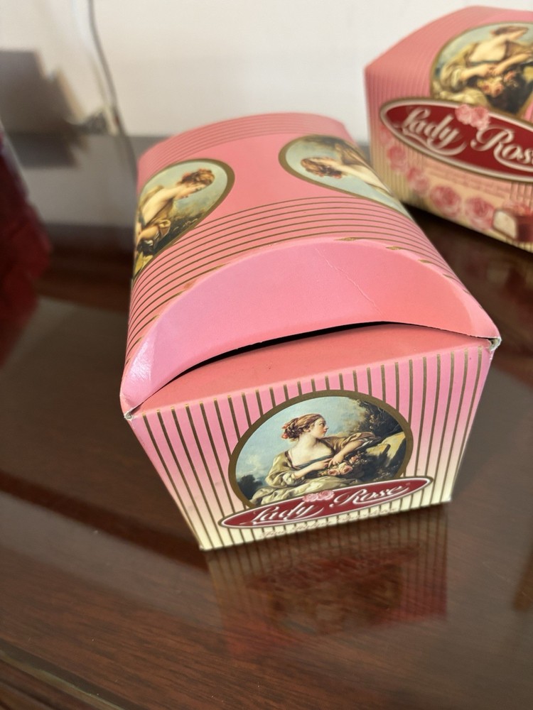 Vintage Candy Boxes 2 Lady Rose and 4 Chocolate Cherish Boxes Empty
