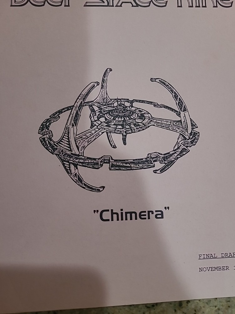 Star Trek Deep Space Nine Original Final Draft Script -'Chimera' used on Set DS9