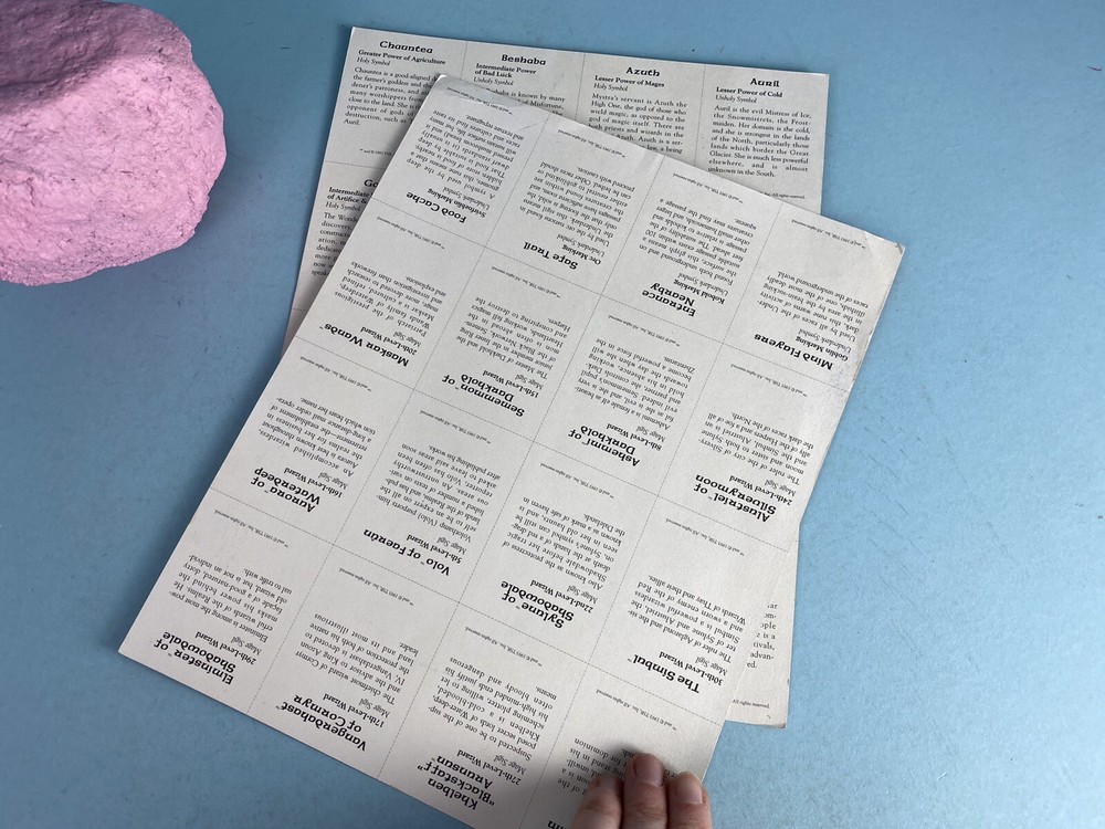 Token Sheets Only - Forgotten Realms Campaign (1st edition, 1993)