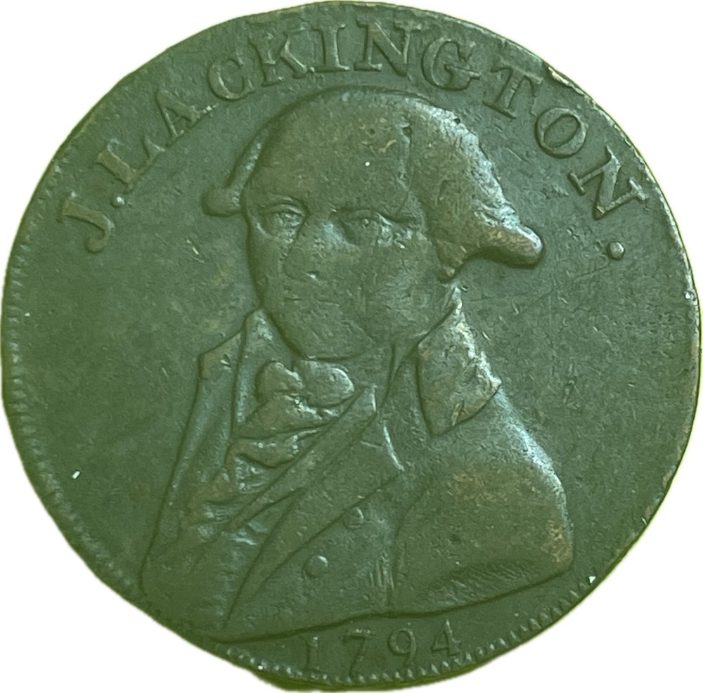 1794 J Lackington Half Penny Conder Token  A-137