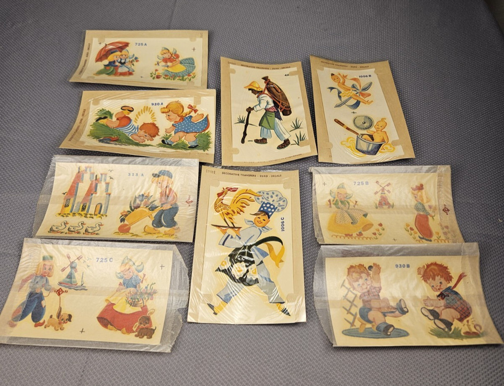 9 vtg duro Decorative Transfers