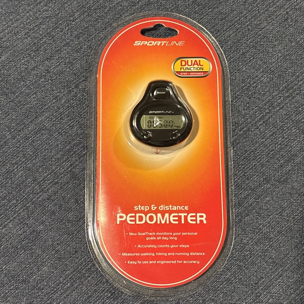 Sportline SB4202bk Black Handheld Dual Function Step Distance Digital Pedometer