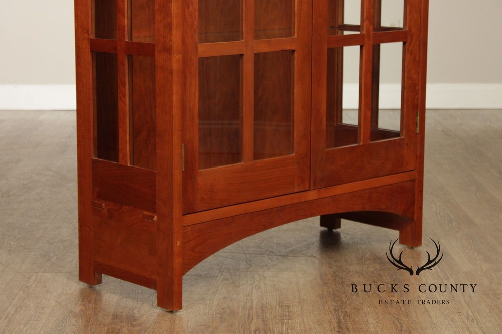 Stickley Mission Collection Cherry Lighted Display Cabinet