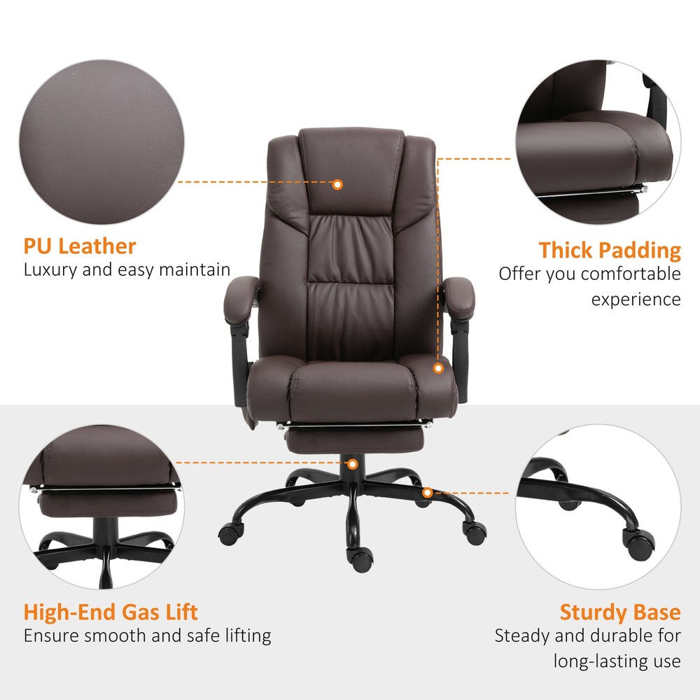 High Back Vibration Massage Office Chair Height Adjustable with Lumbar Support