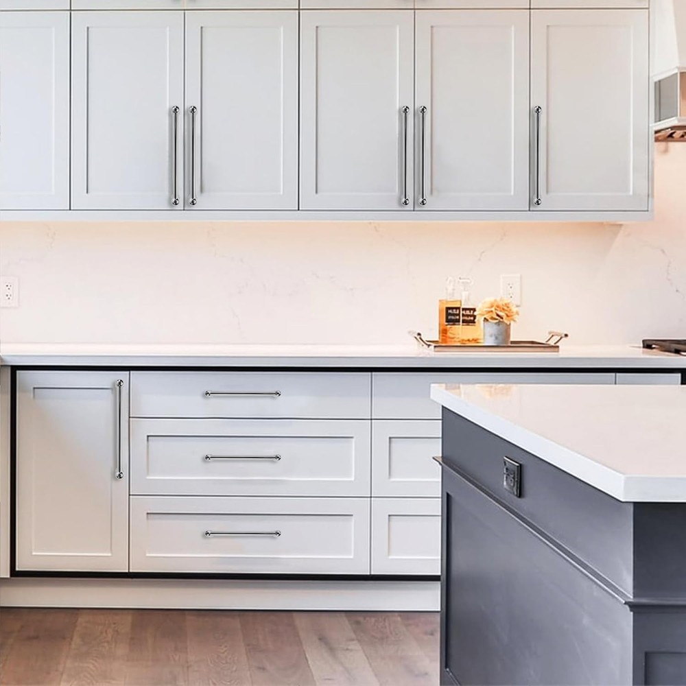 2 Pack 3-3/4 inch Polished Chrome Solid Kitchen Cabinet Handles Heavy Duty