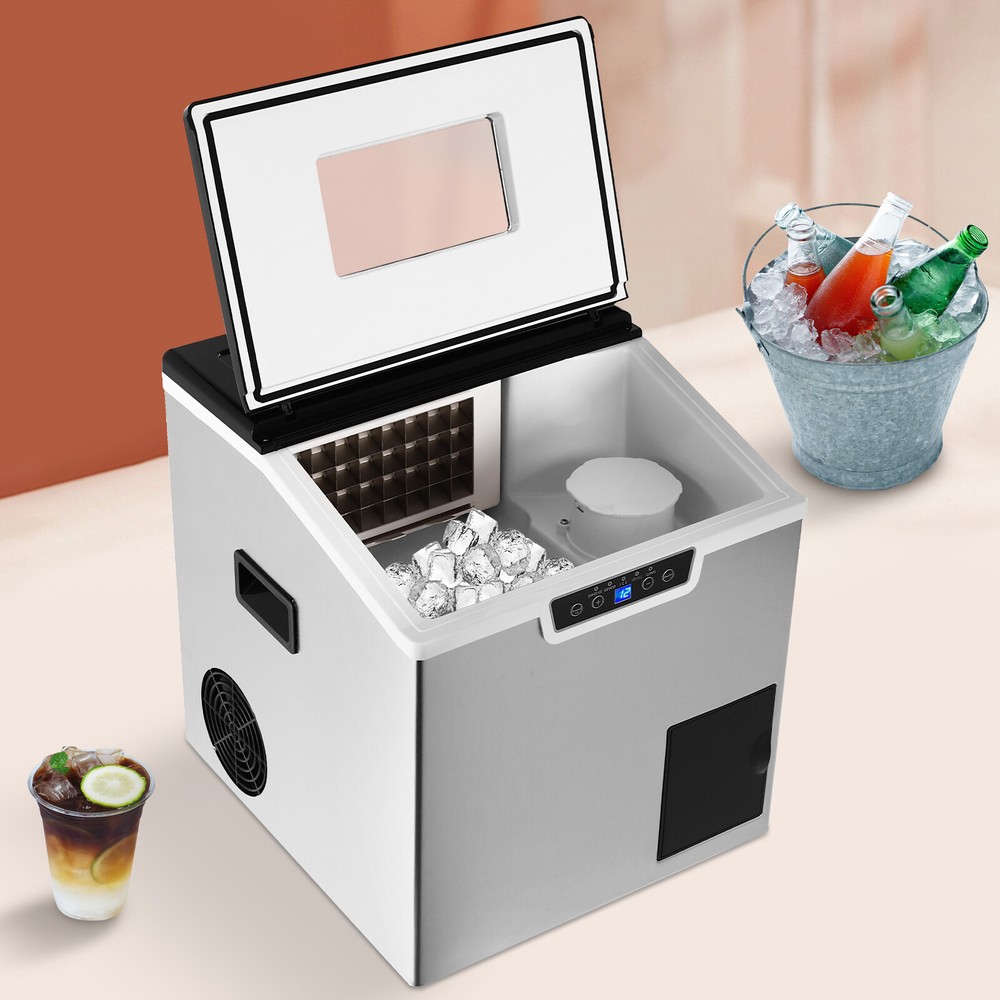 2 in 1 Ice Cube Maker, Smart LCD Crushed Ice & Ice Cube Maker Fast Ice Making