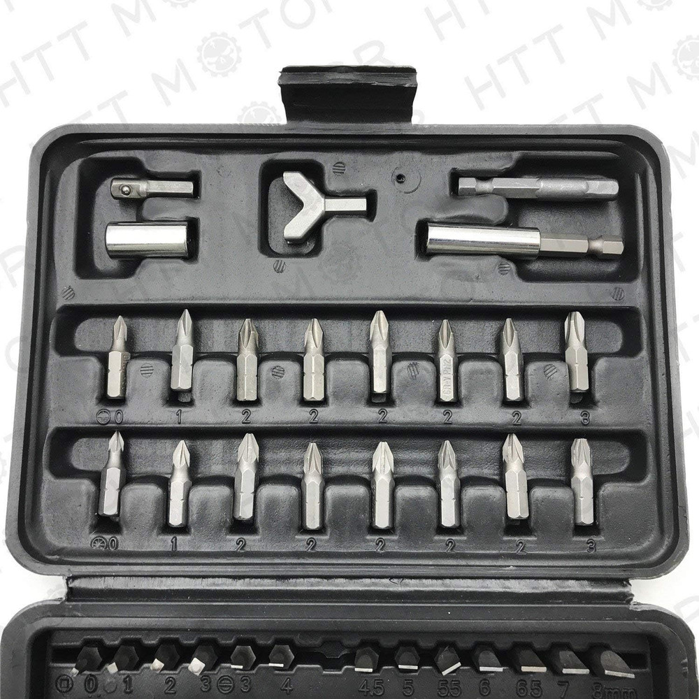 HTTMT 100 - Pcs 1/4 Torx Hex Torq Security Bit Set Tamper Proof Case Screwdriver
