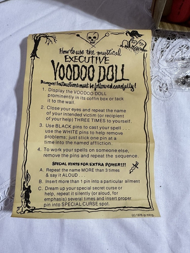 ESTATE VINTAGE BLACK MAGIC VOODOO DOLL