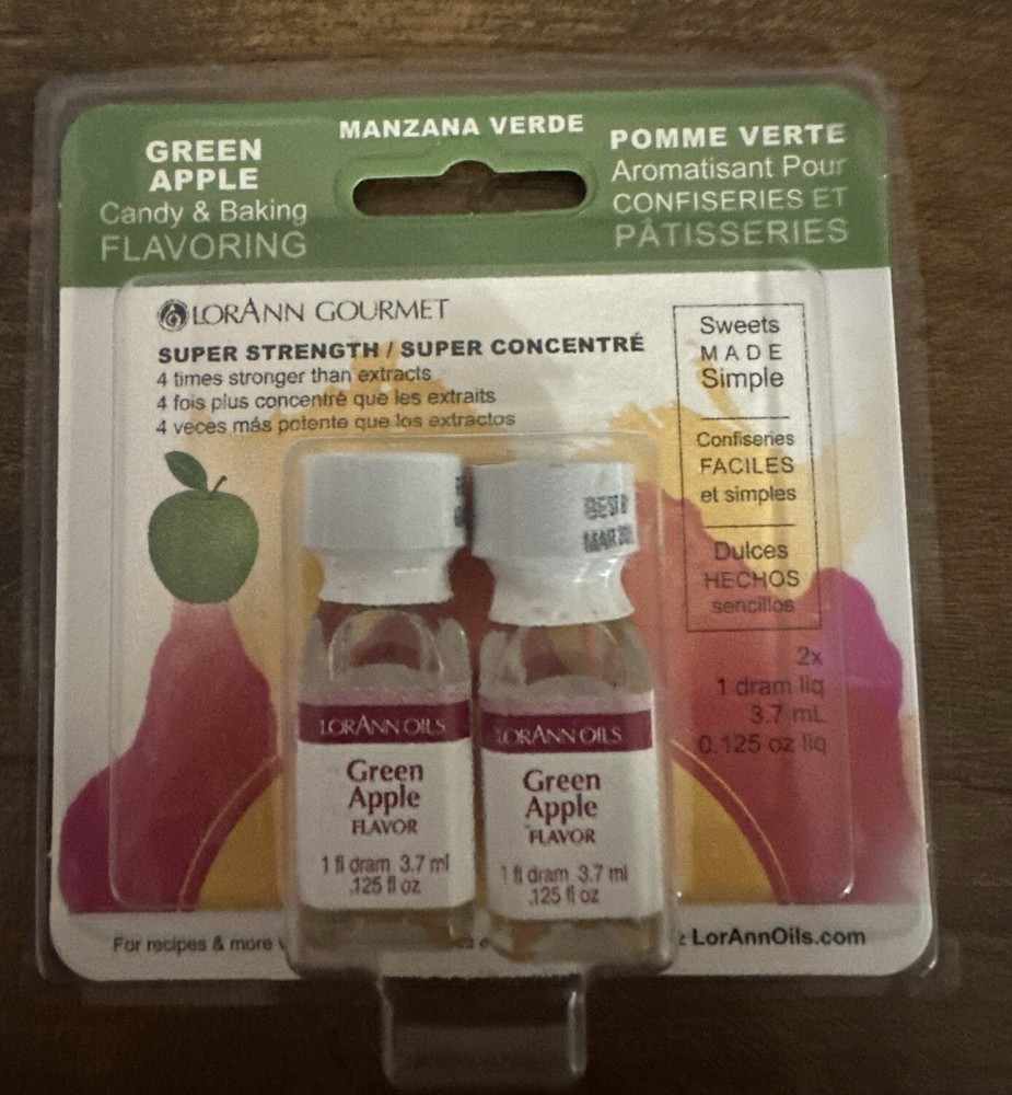 LorAnn Candy & Baking Flavoring .125oz 2/Pkg-Green Apple B8