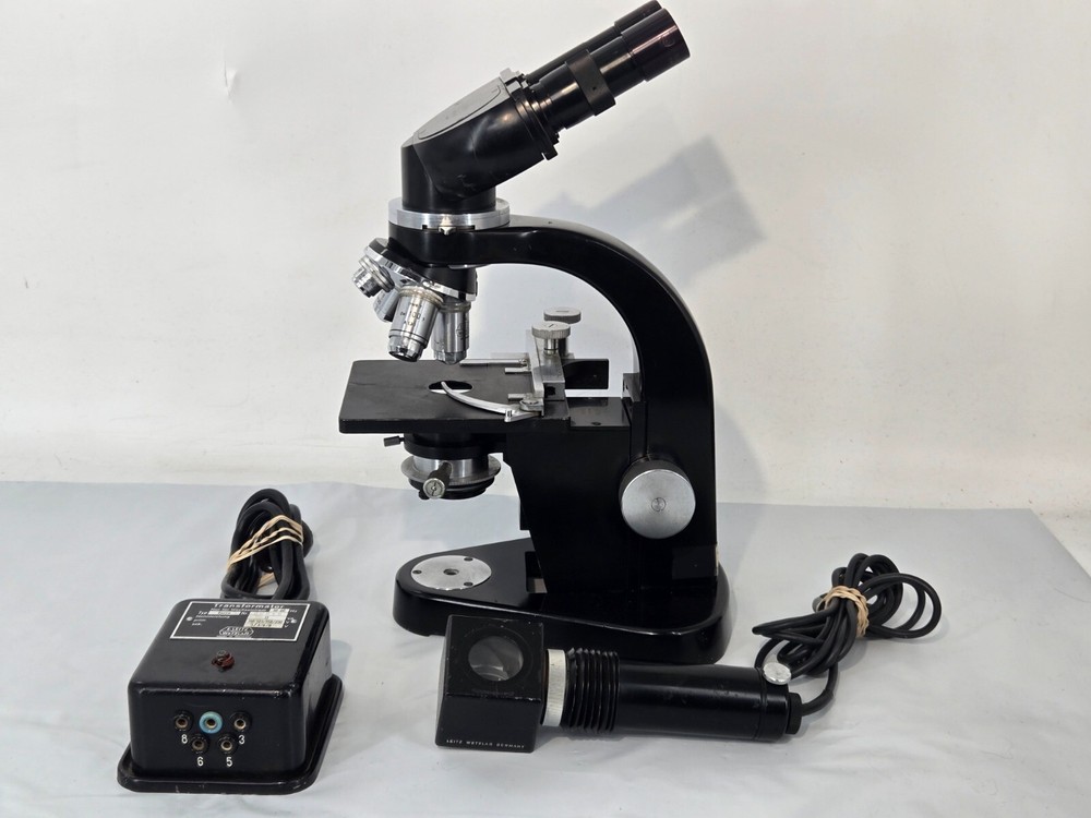 Ernst Leitz Wetzlar Binocular Microscope 610667 &transformator&Lab Microscope