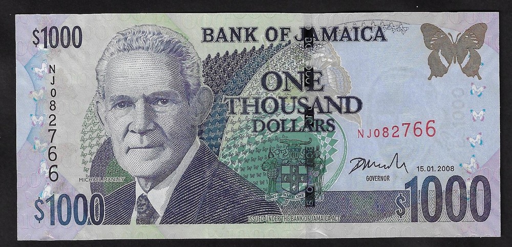 Jamaica  1000 Dollars, 2008  P-86f  GEM UNC