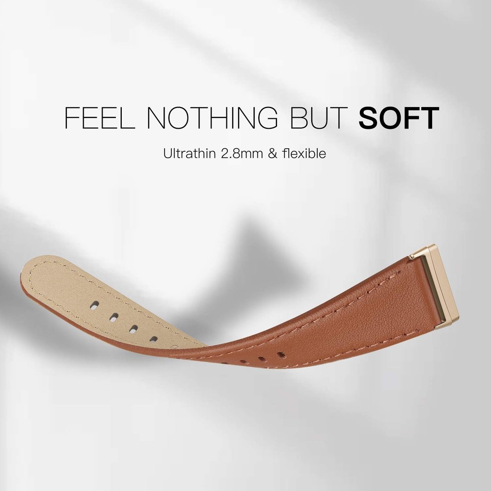 Leather Bands for Fitbit Versa 3, Versa 4, Sense Genuine Replacement Straps