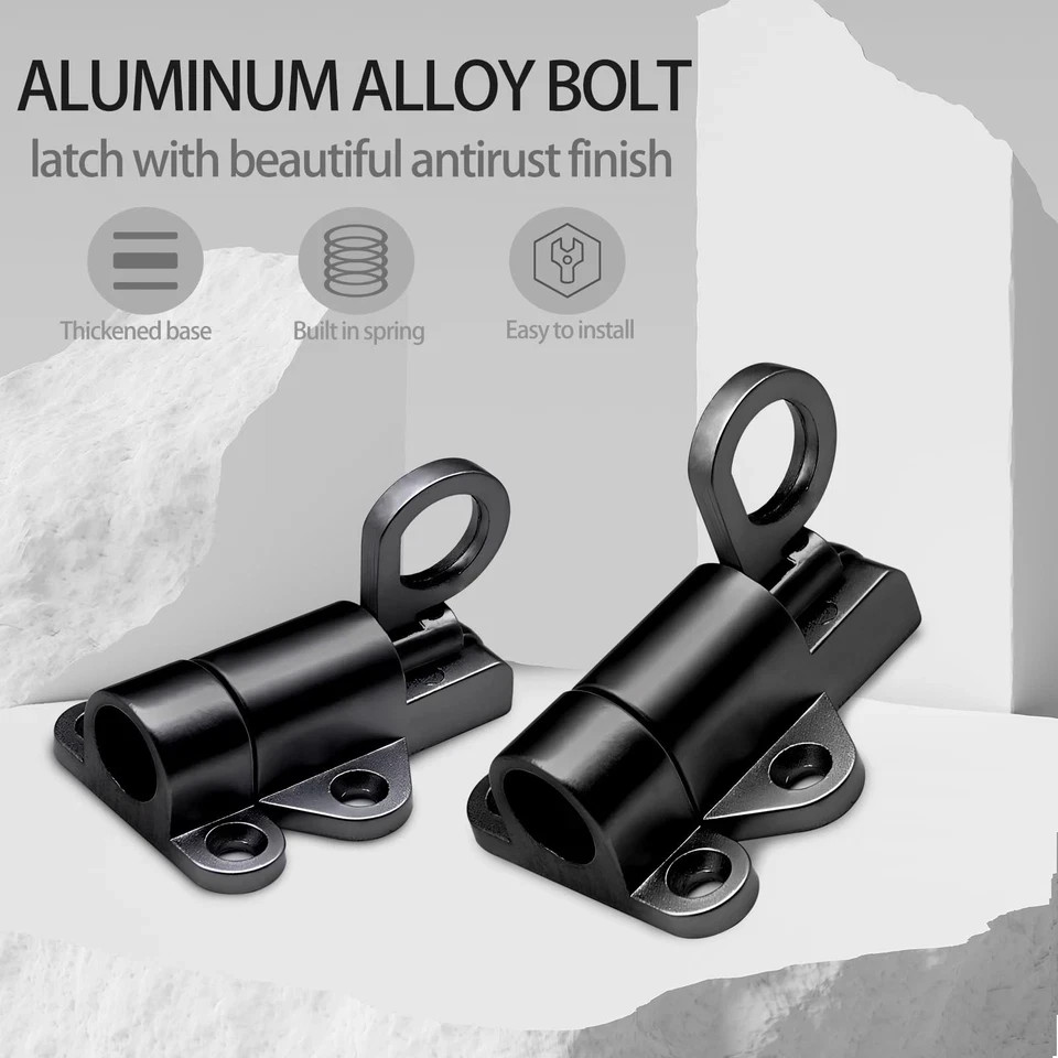 4 Packs Self Closing Latch Spring Door Lock Resilient Bolt Security Automatic