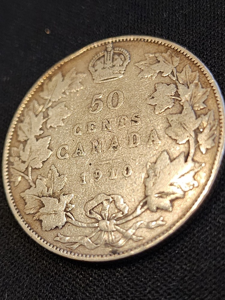 1910 Canada 50 Cents Silver Coin