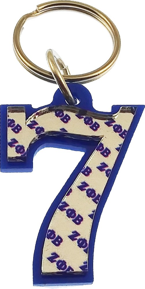 Zeta Phi Beta Line #7 Key Chain [Blue - 2.25"T]