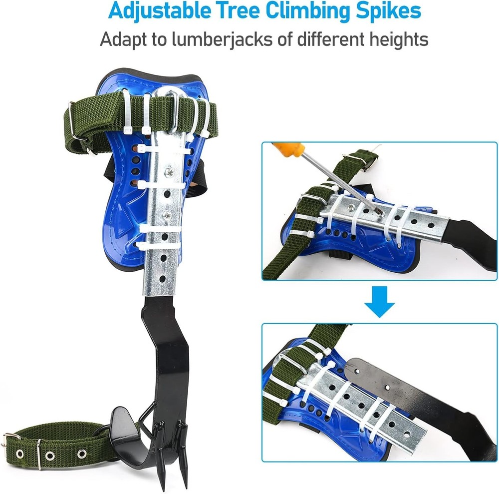 Climbing Spike, Adjustable Tree Climbing Step Gear with Extra Multi-Functiona...