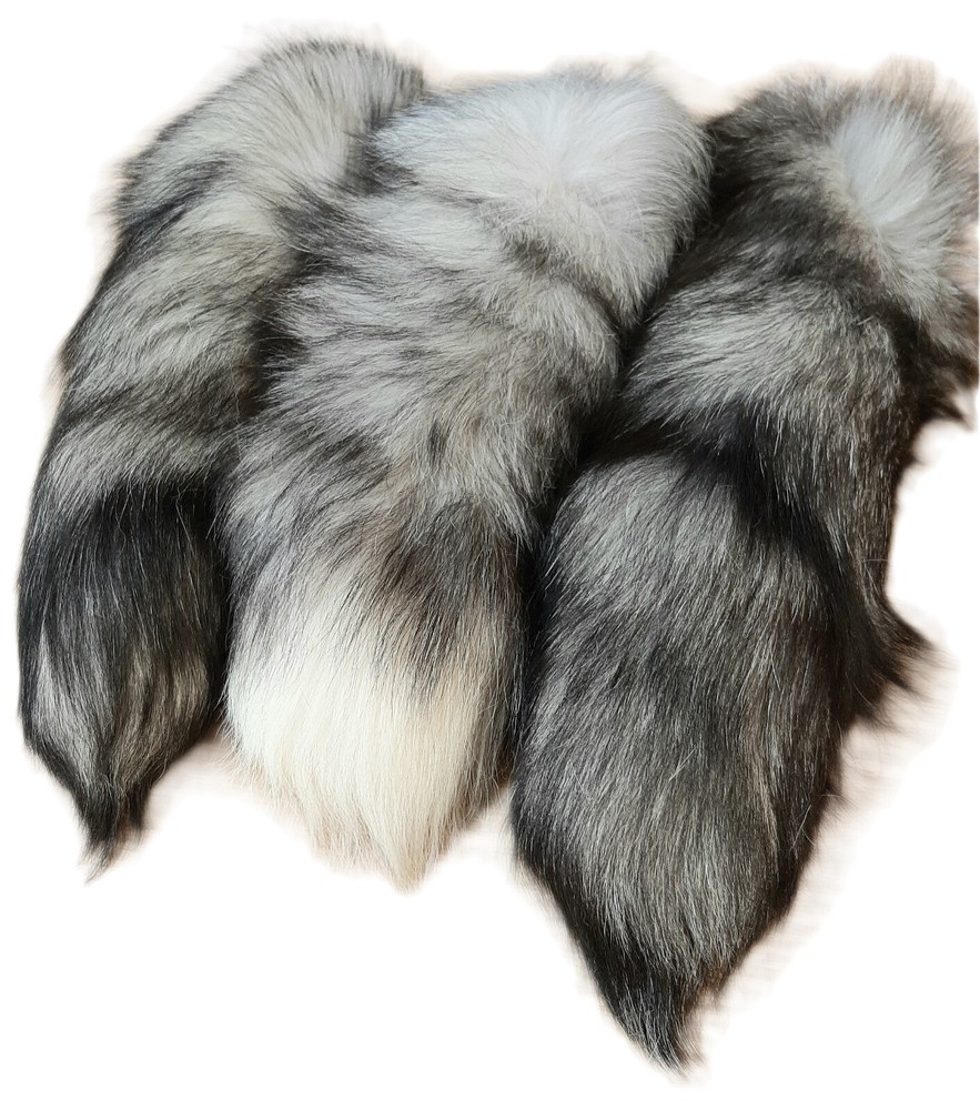 1 Tanned Indigo Fox Tail