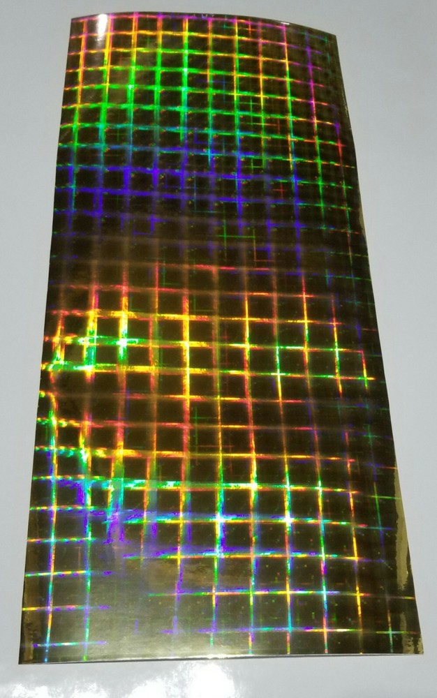 Gold Plaid Pattern Holographic Diffractive Sign Plotter Vinyl Film