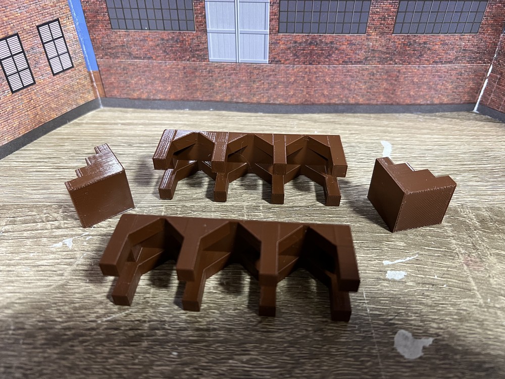 N Scale Loading Dock for Cargo Loading - Two 1.75 in x .5 Inch Sections w/ Steps