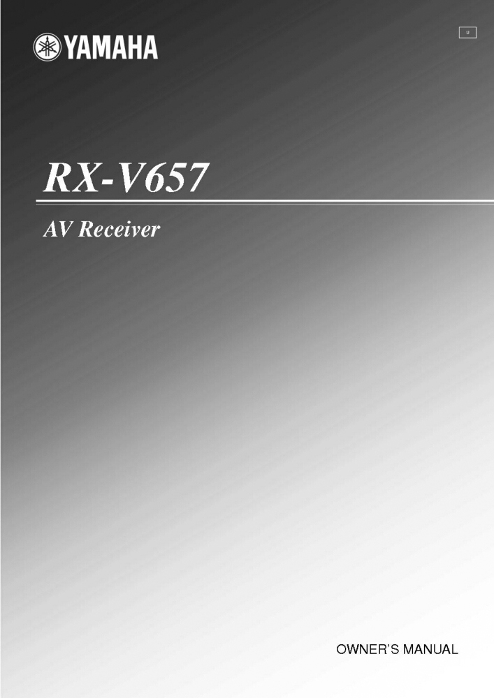 Yamaha RX-V657 Receiver Owners Manual