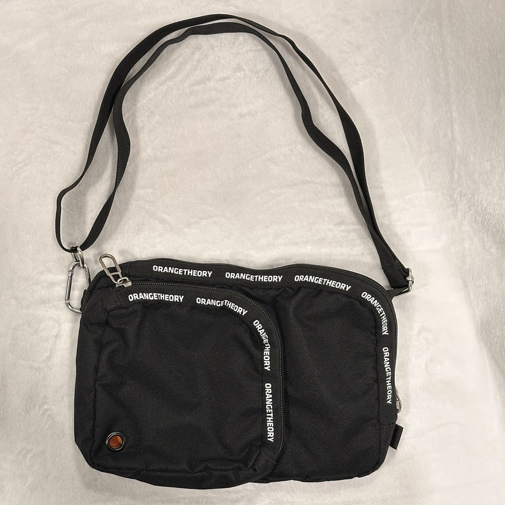 Black Crossbody Bag Sling With Adjustable Shoulder Strap Active Orange Theory