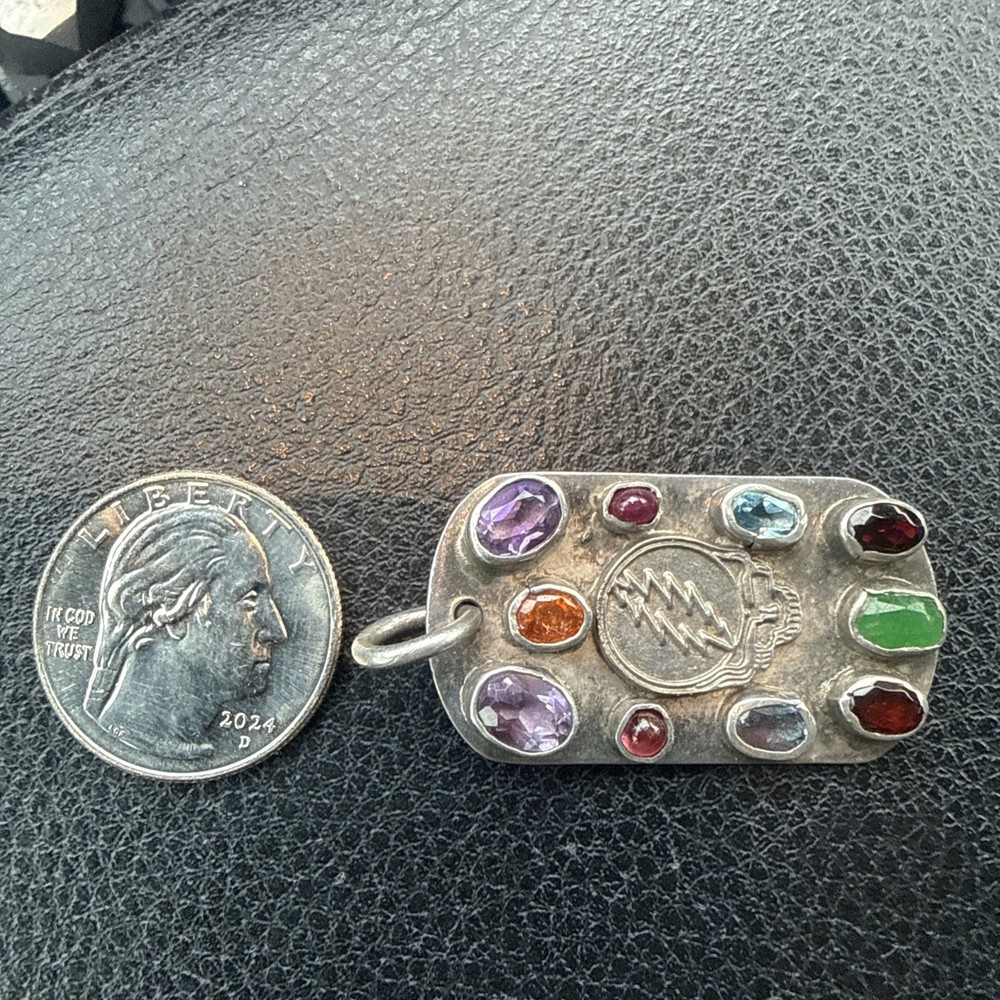 Grateful Dead Silver Pendant