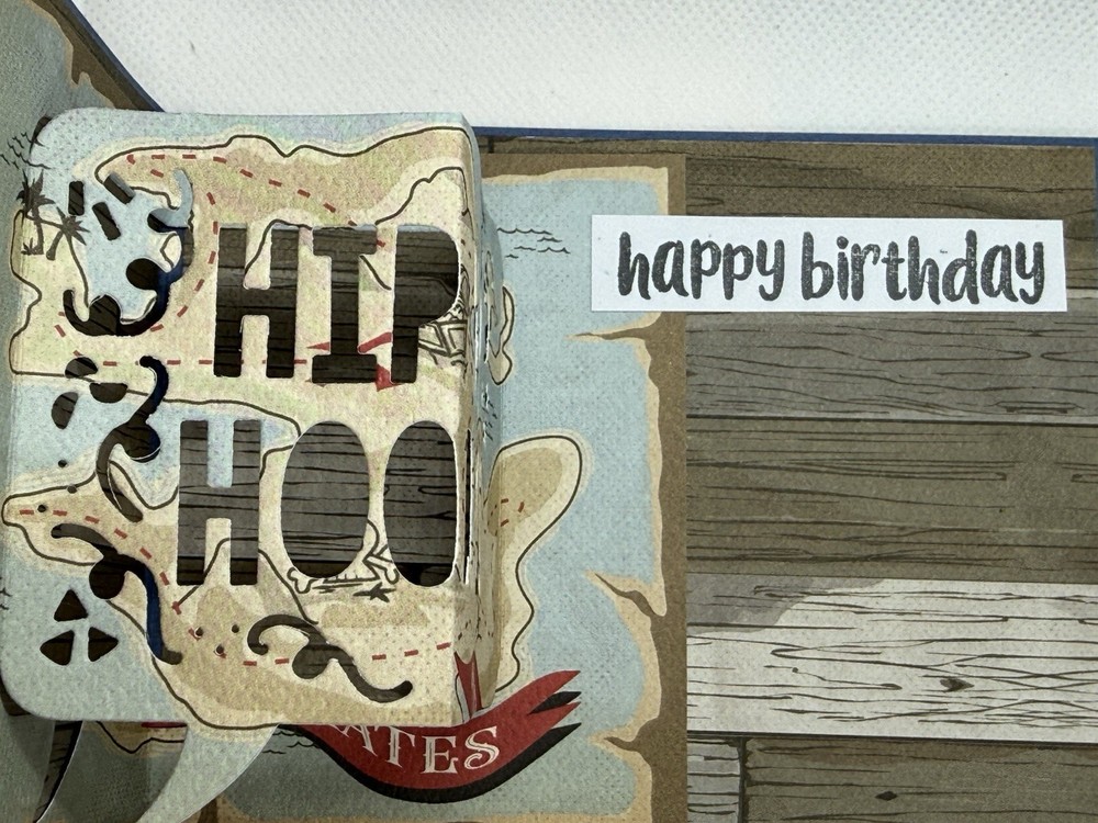 Handmade Birthday Greeting Pirate Fun Fold Pop Up Card With Envelope