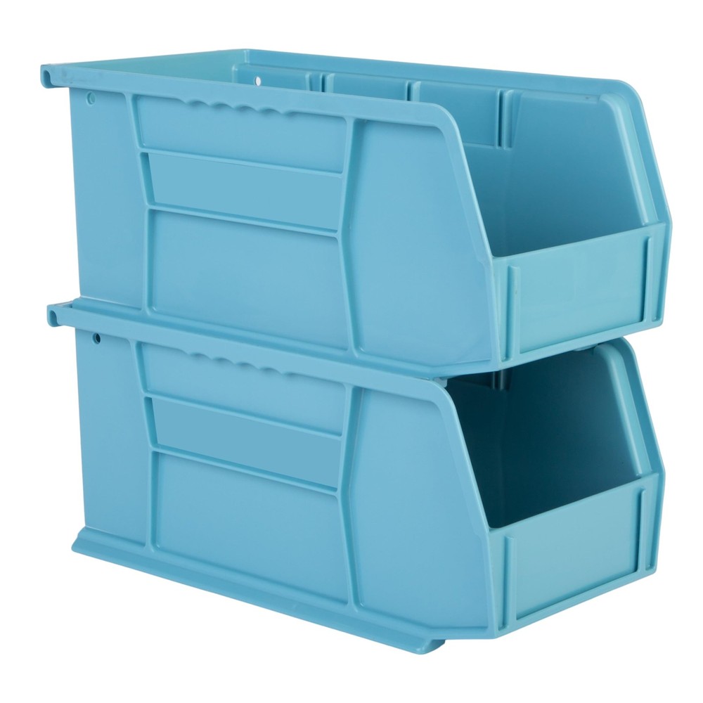 Hudson Exchange 11" x 5-1/2" x 5" Plastic Stackable 1 Pack, Light Blue