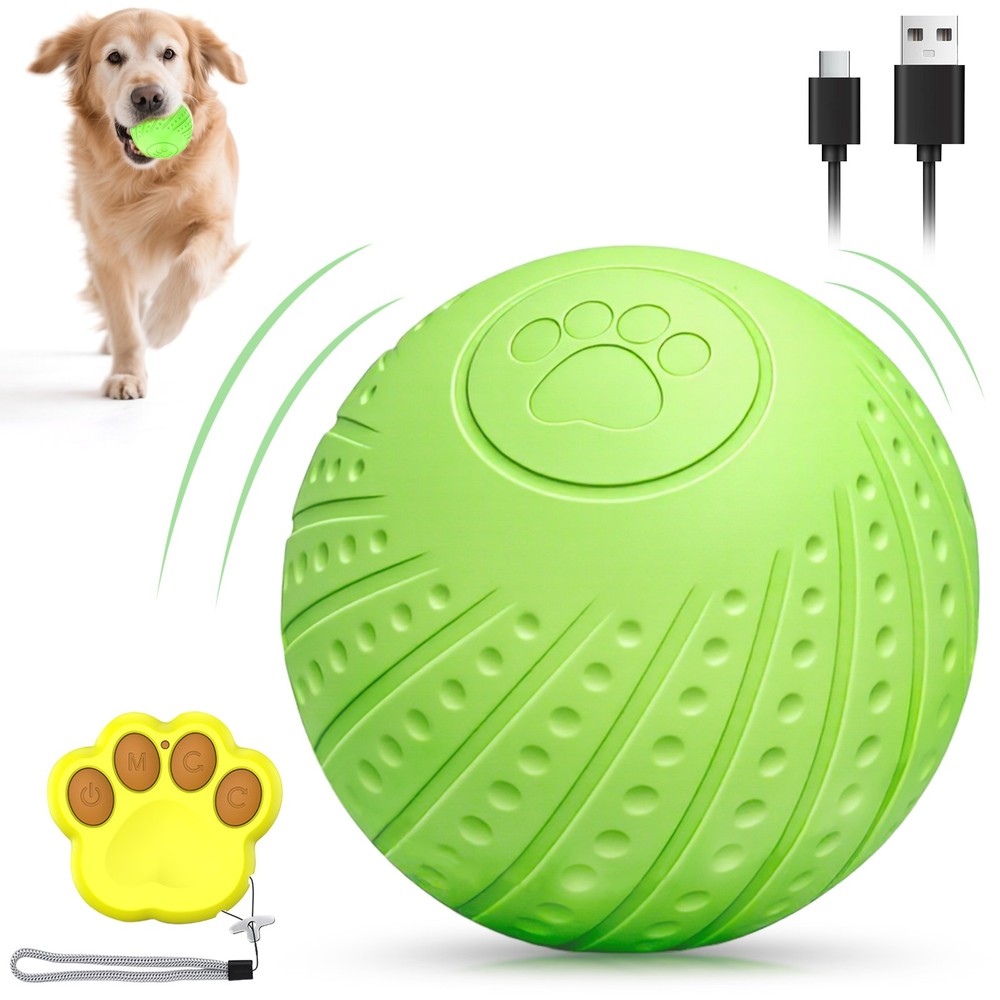 Remote Controlled Interactive Dog Ball Toy with Silent Motion LED Auto Avoidance