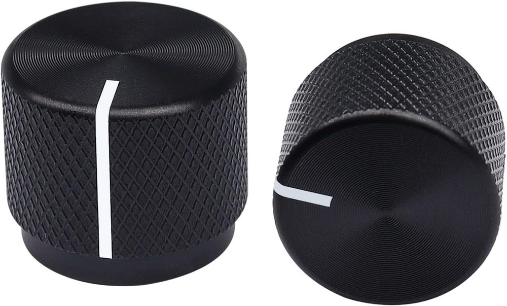 Compact Anodized Aluminum Rotary Knobs, 2pcs Volume & Switch Control - 20mm