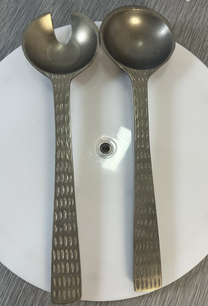 SALAD SERVERS  11.25"  Pewter Color