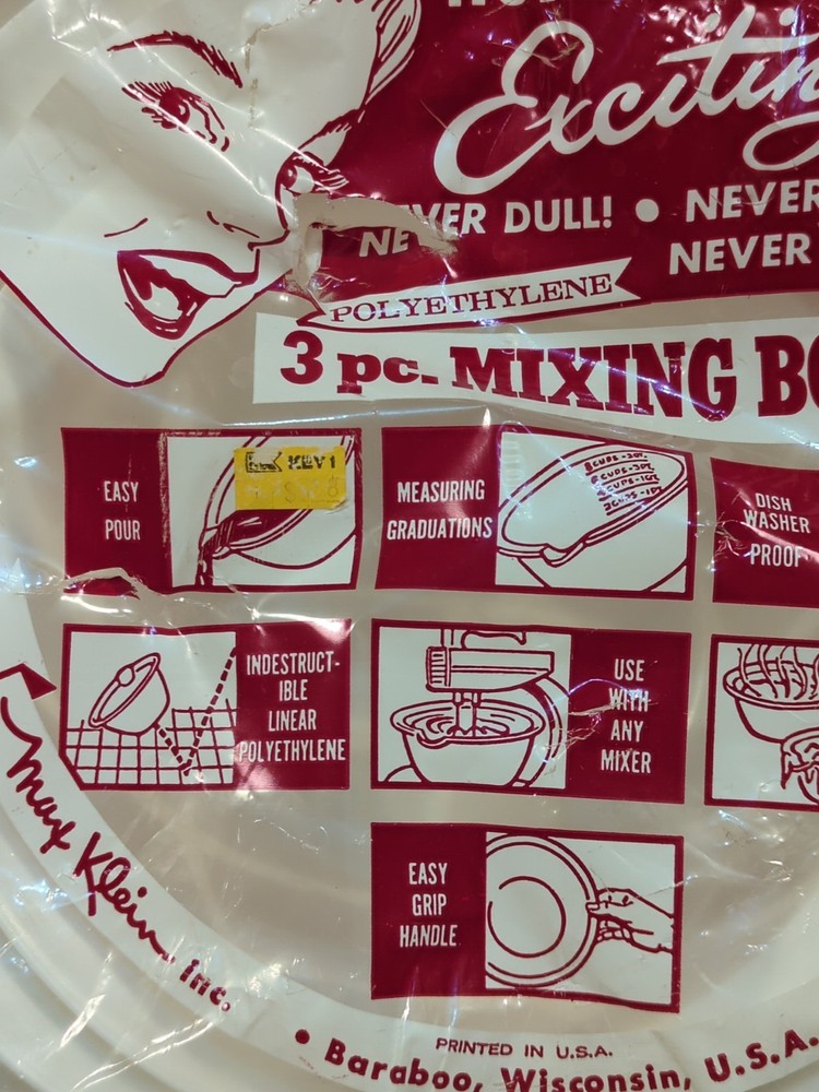 Max Klein NOS 3 Piece Mixing Bowl Set