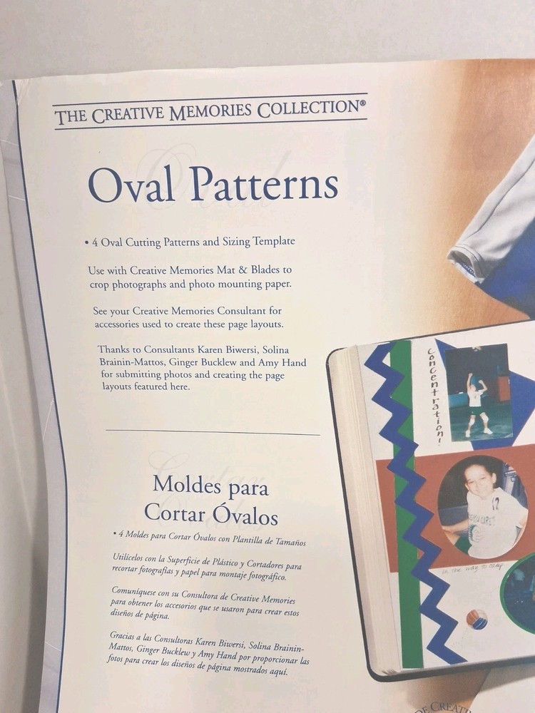 Creative Memories Custom Cutting System 4 Oval Pattern Template Scrapbooking Set