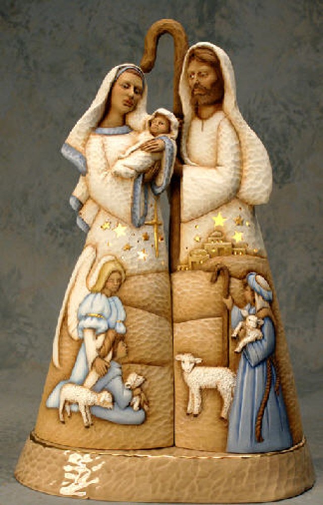 Ceramic Bisque Ready to Paint Tall Nativity Set with light kit