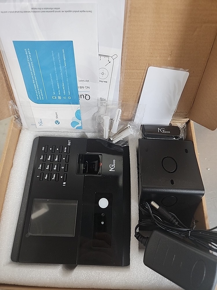 NGTeco Face Recognition, Fingerprint, RFID, and PIN Automatic Timeclock Work MB1