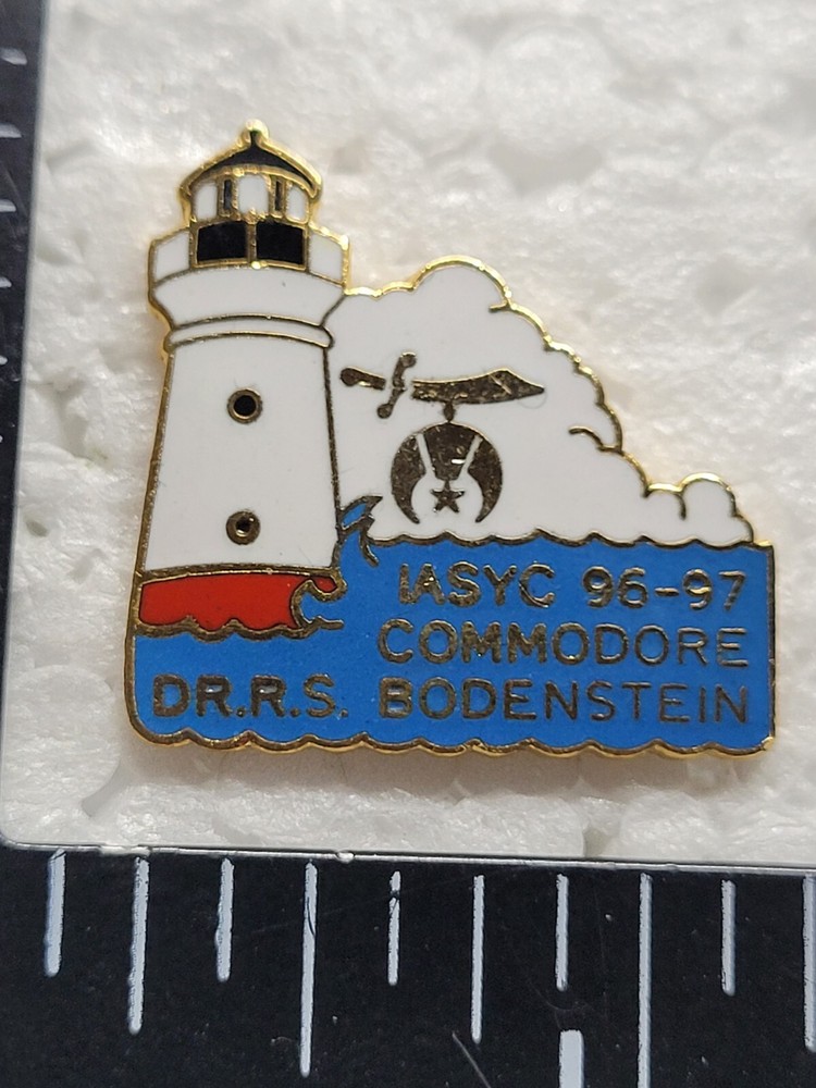 SHRINERS LIGHTHOUSE HAT LAPEL PIN PIN BACK USED (X2487)