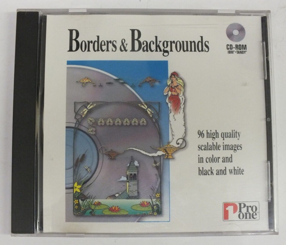 Boarders & Backgrounds CD-ROM Software Pro One Vintage 1994