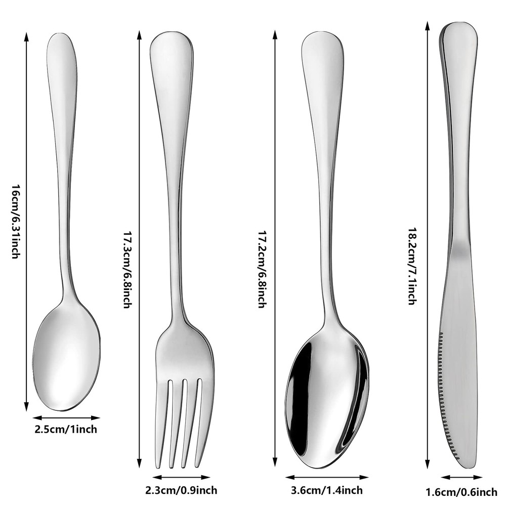9 PCS Eating Portion Control Flatware Utensils Bariatric Silverware Bag Set