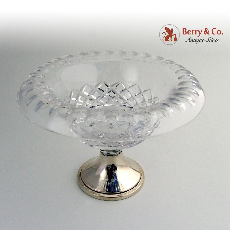 Cut Crystal Silver Compote Dutch 833 Standard Silver 1930