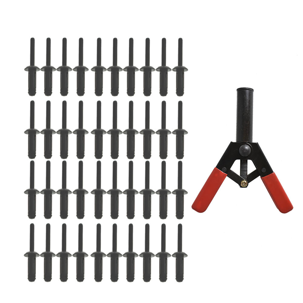 41Pcs-Assorted Plastic Rivet Gun Quick Set-W/ 40 Poly Rivets-Hand Tools Set
