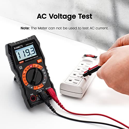 Digital Multimeter with Case, DC AC Voltmeter, Ohm Volt Amp Test Meter KM100