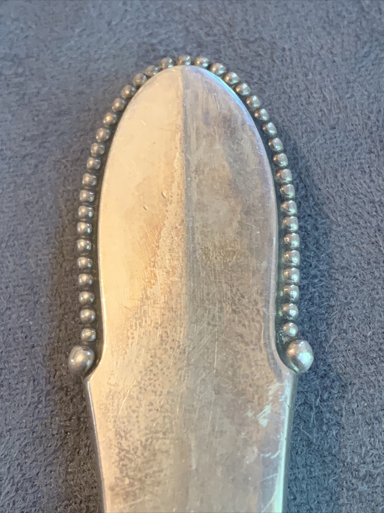 Sterling Silver Georg Jensen Denmark Beaded Pattern Cake Knife