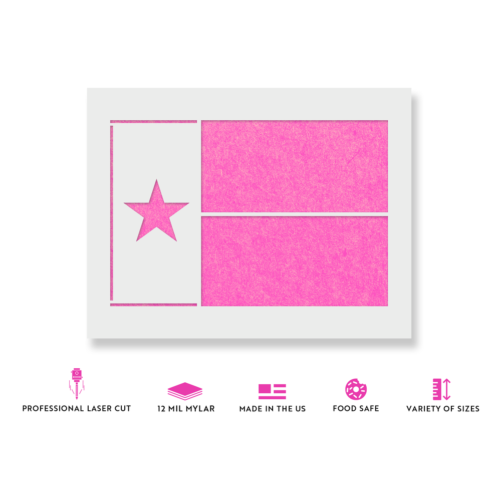 Texas State Flag Stencil - Durable & Reusable Mylar Stencils